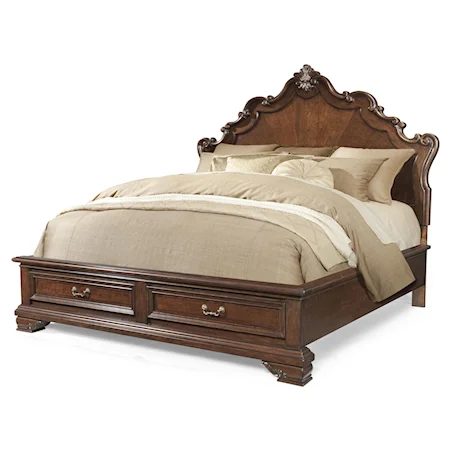 King Storage Bed with Two Drawers